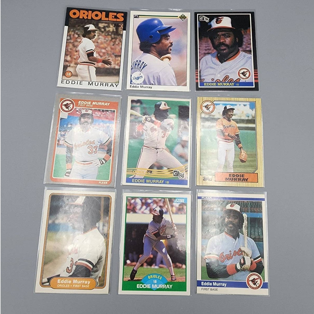 Eddie Murray, Orioles, Lot of 12 Baseball Cards from the 1990s